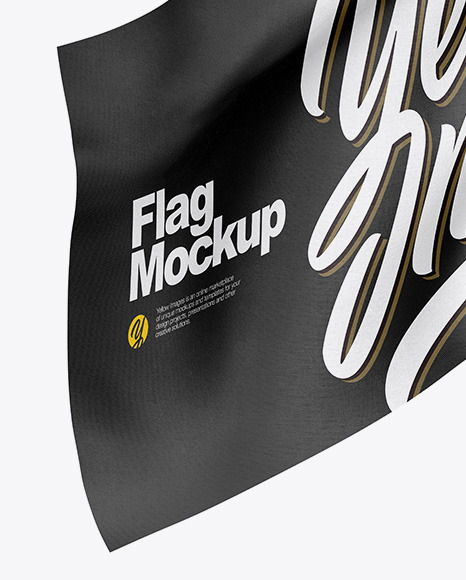 Flag Mockup In Outdoor Advertising Mockups On Yellow Images Object Mockups