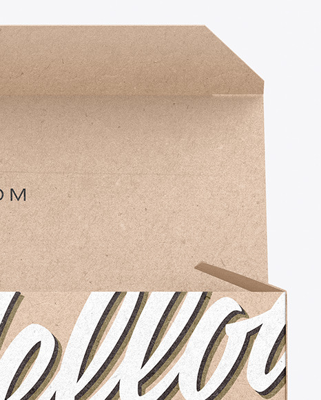 Opened Kraft Box Mockup PSD #2