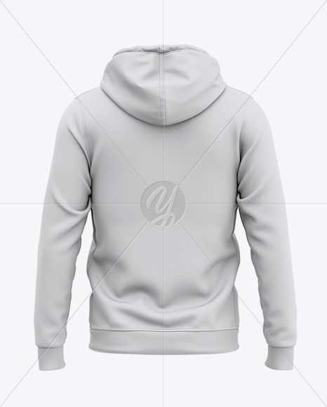 Download Full Zip Hooded Sweatshirt Back View Of Hoodie In Apparel Mockups On Yellow Images Object Mockups PSD Mockup Templates