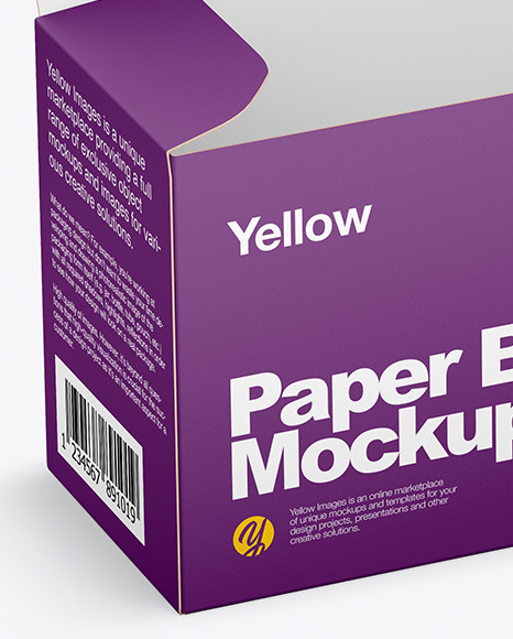 Opened Paper Box Mockup PSD #4