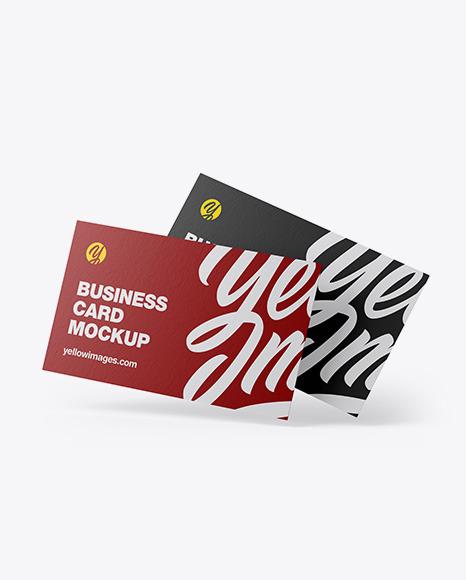 Download Two Paper Business Cards Mockup In Stationery Mockups On Yellow Images Object Mockups Yellowimages Mockups