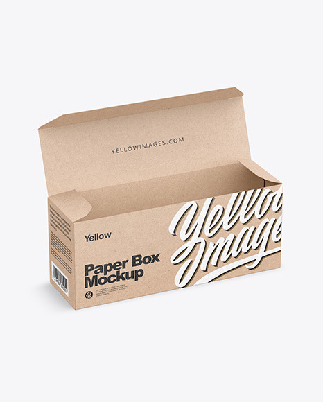 Download Opened Kraft Box Mockup In Box Mockups On Yellow Images Object Mockups PSD Mockup Templates