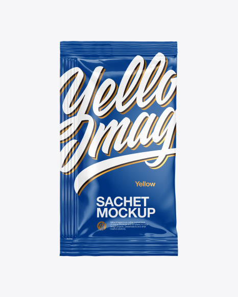 Download Glossy Sachet Mockup In Sachet Mockups On Yellow Images Object Mockups