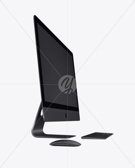 Download Imac Pro Mockup With Keyboard And Mouse In Device Mockups On Yellow Images Object Mockups PSD Mockup Templates