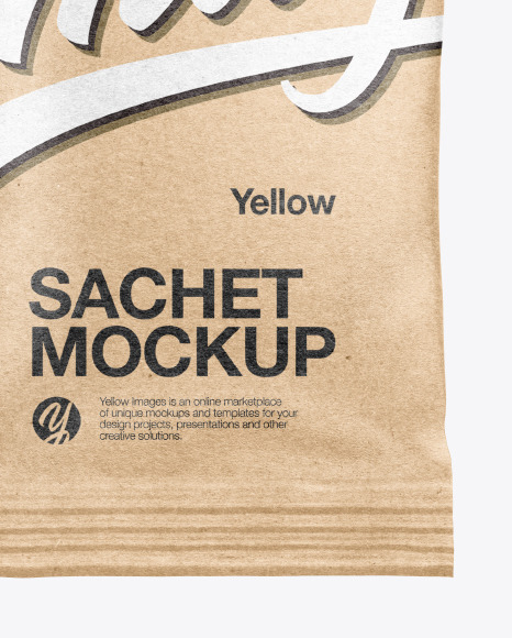 Download Kraft Sachet Mockup In Sachet Mockups On Yellow Images Object Mockups PSD Mockup Templates