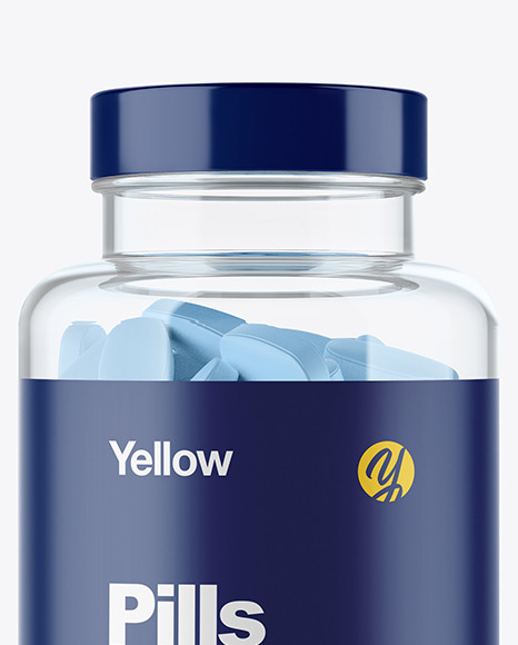 Download Blue Glass Medicine Bottle Psd Mockup Yellowimages