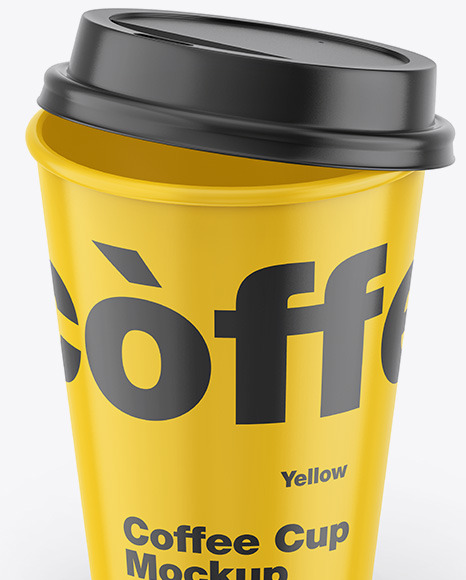 Glossy Coffee Cup Mockup In Cup Bowl Mockups On Yellow Images Object Mockups