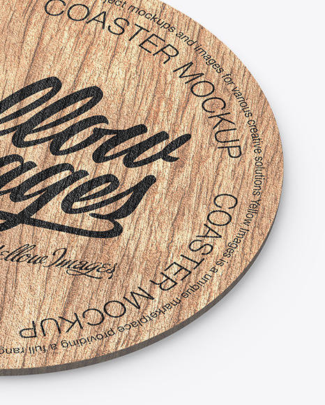 Download Wood Beverage Coaster Mockup In Stationery Mockups On Yellow Images Object Mockups PSD Mockup Templates