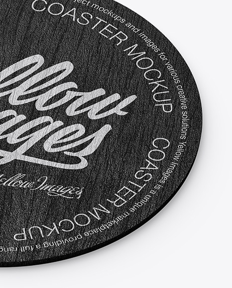 Wood Beverage Coaster Mockup PSD #7