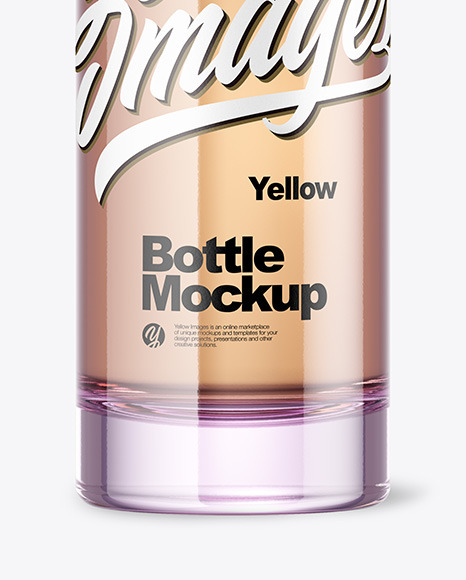 Pink Glass Bottle Mockup PSD #4