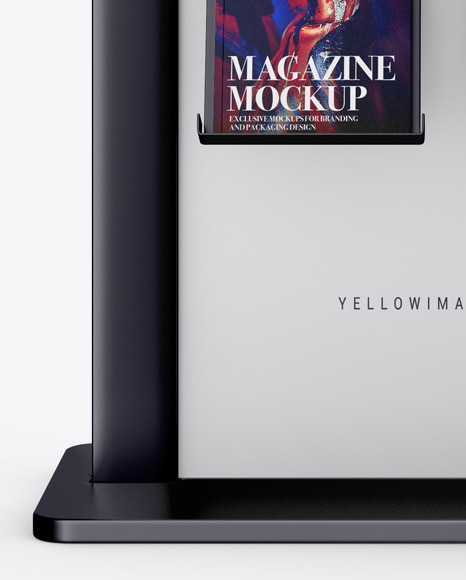 Metallic Stand with Magazines Mockup PSD #1