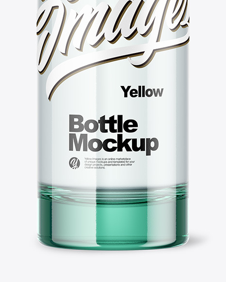 Blue Glass Bottle Mockup PSD #4