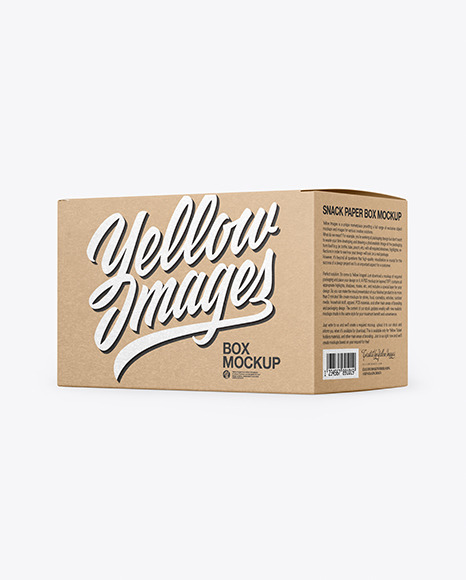 Download Kraft Paper Box Mockup In Box Mockups On Yellow Images Object Mockups PSD Mockup Templates