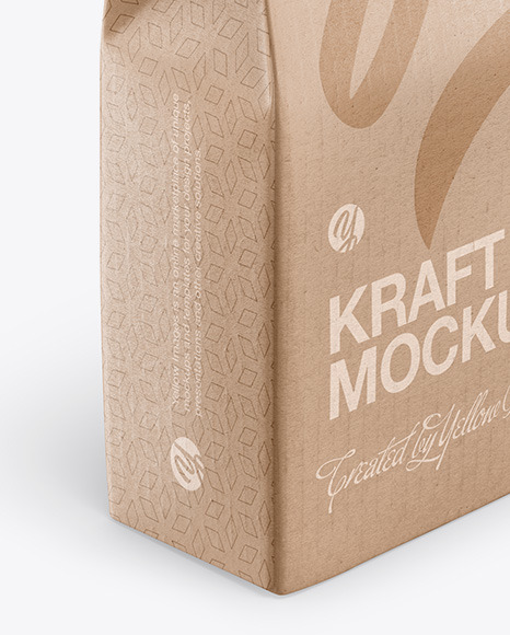 Download Kraft Matte Bag Mockup Half Side View High Angle Shot In Bag Sack Mockups On Yellow Images Object Mockups PSD Mockup Templates