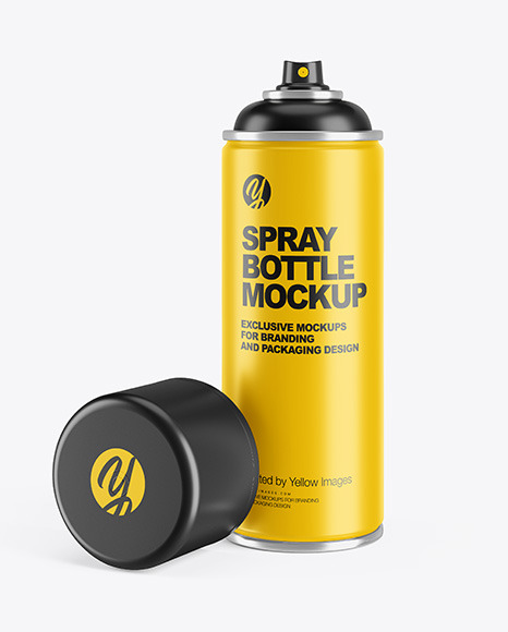 Download Opened Matte Spray Bottle With Plastic Cap Mockup In Can Mockups On Yellow Images Object Mockups PSD Mockup Templates