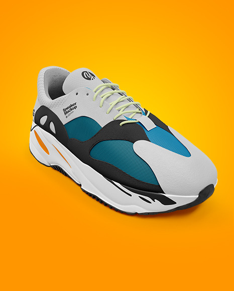 Sneaker Mockup In Apparel Mockups On Yellow Images Object Mockups