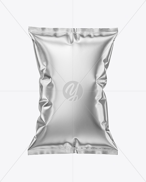 Download Metallic Snack Package Mockup In Bag Sack Mockups On Yellow Images Object Mockups