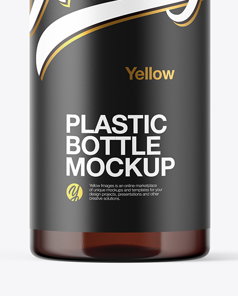 Amber Plastic Bottle Mockup PSD #1
