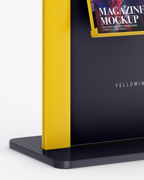 Glossy Stand With Magazines Mockup In Object Mockups On Yellow Images Object Mockups