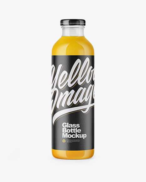 Download Clear Glass Bottle With Orange Juice Mockup In Bottle Mockups On Yellow Images Object Mockups