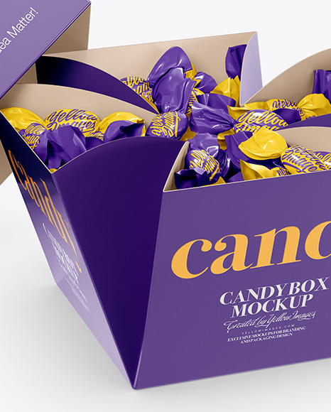 Download Candy Box Mockup In Box Mockups On Yellow Images Object Mockups