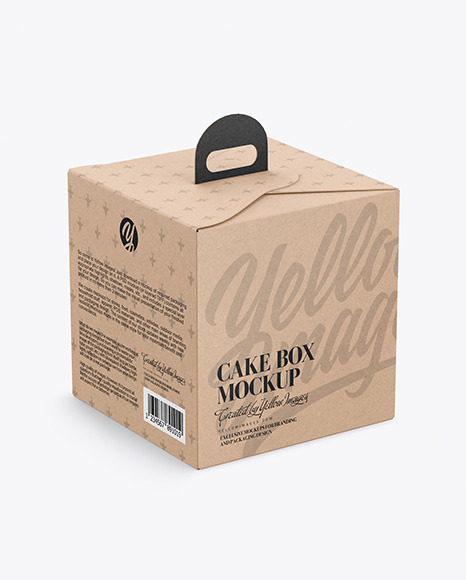 Download Cake Kraft Box Mockup in Box Mockups on Yellow Images ...