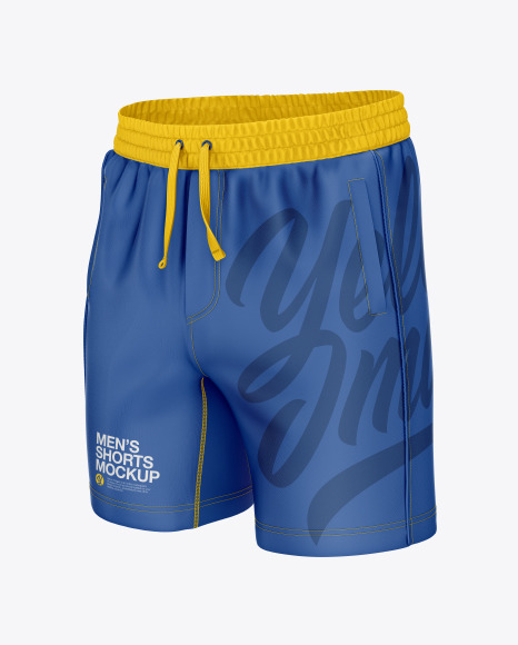 Men S Shorts Mockup In Apparel Mockups On Yellow Images Object Mockups