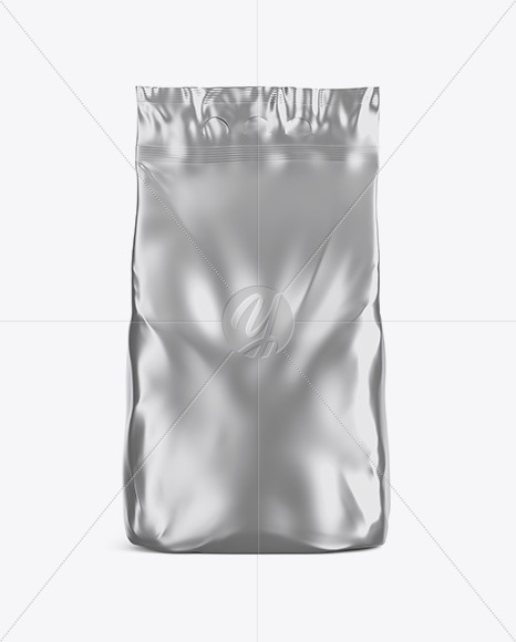 Download Matte Metallic Food Bag Mockup Front View In Bag Sack Mockups On Yellow Images Object Mockups PSD Mockup Templates