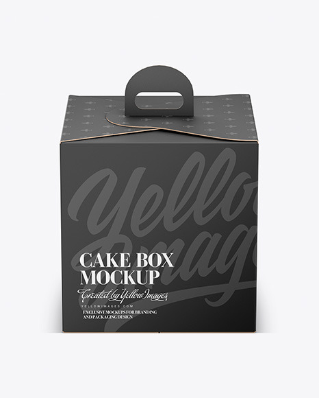 Download Cake Paper Box Mockup In Box Mockups On Yellow Images Object Mockups PSD Mockup Templates