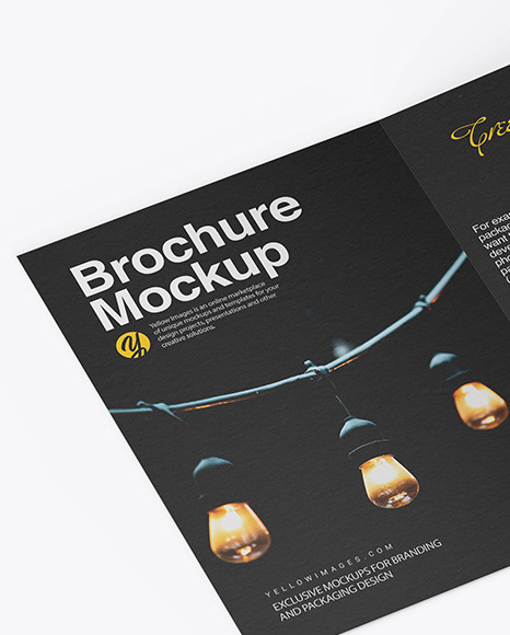 Download Textured Brochure Mockup In Stationery Mockups On Yellow Images Object Mockups PSD Mockup Templates