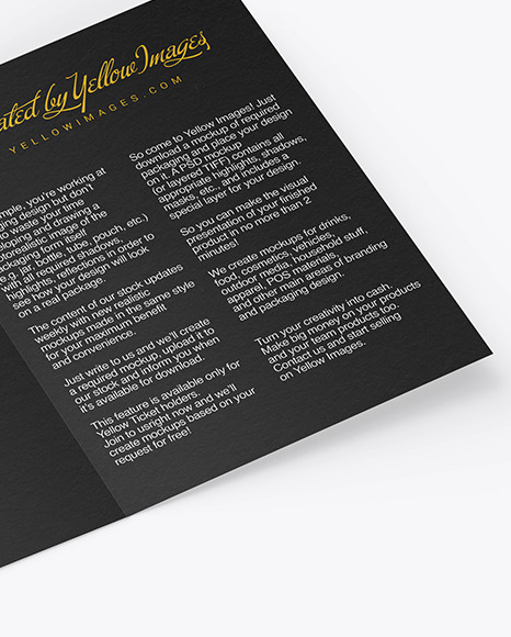 Textured Brochure Mockup In Stationery Mockups On Yellow Images Object Mockups