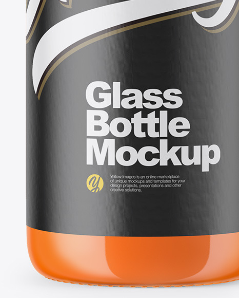 Clear Glass Bottle With Carrot Juice Mockup PSD #1