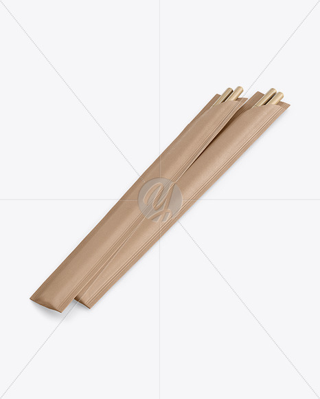 Download Chopsticks in Kraft Pack Mockup - Halfside View View in Packaging Mockups on Yellow Images ...