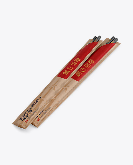 Download Chopsticks In Kraft Pack Mockup Halfside View View In Packaging Mockups On Yellow Images Object Mockups Yellowimages Mockups