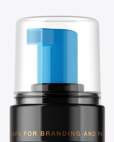 Glossy Cosmetic Bottle with Pump Mockup PSD #1