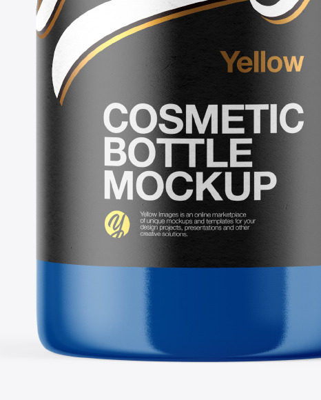 Glossy Cosmetic Bottle with Pump Mockup PSD #6