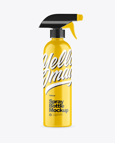 Download Glossy Plastic Spray Bottle Mockup In Bottle Mockups On Yellow Images Object Mockups PSD Mockup Templates