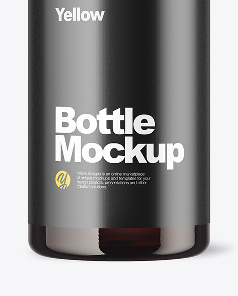Amber Bottle with Pump Mockup PSD #1