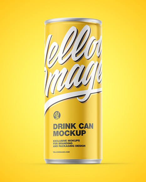 Metallic Drink Can w  Glossy Finish Mockup PSD #2