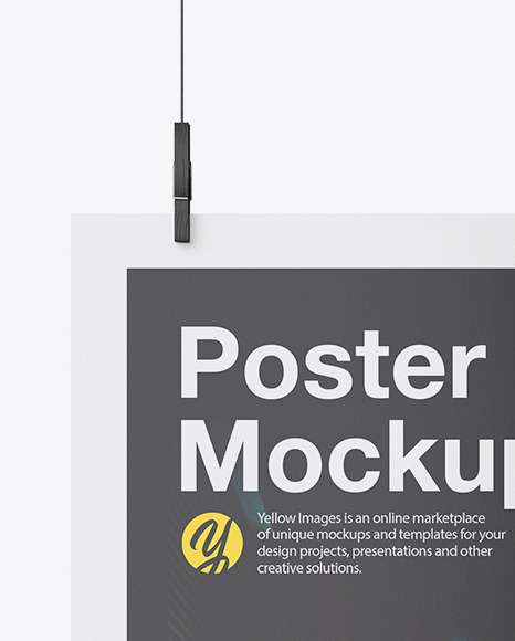 Download Glossy A2 Poster Mockup In Stationery Mockups On Yellow Images Object Mockups PSD Mockup Templates