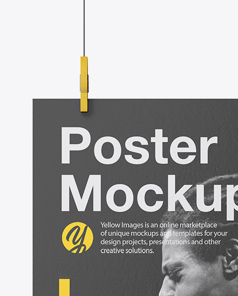 Download Textured A2 Poster Mockup In Stationery Mockups On Yellow Images Object Mockups PSD Mockup Templates