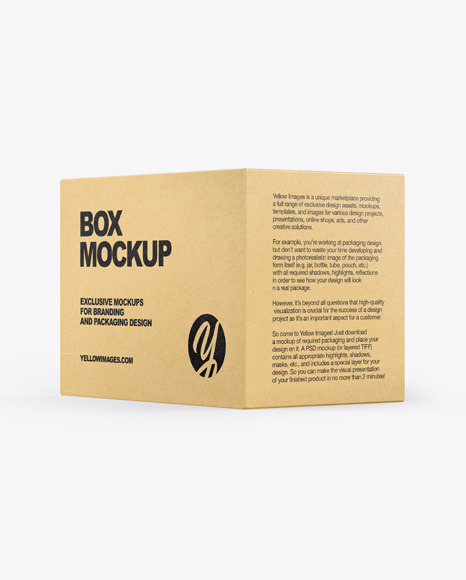 Download Kraft Box Mockup In Box Mockups On Yellow Images Object Mockups PSD Mockup Templates