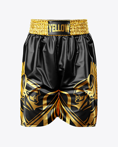 Download Boxing Shorts Mockup Front View In Apparel Mockups On Yellow Images Object Mockups PSD Mockup Templates