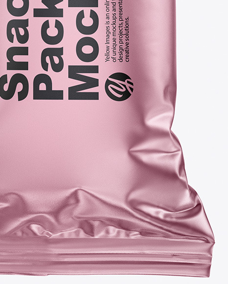 Matte Metallic Snack Package Mockup PSD #1