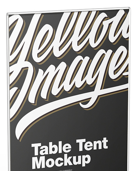 Glass Table Tent Mockup PSD #4