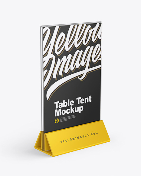 Download Glass Table Tent Mockup In Stationery Mockups On Yellow Images Object Mockups PSD Mockup Templates