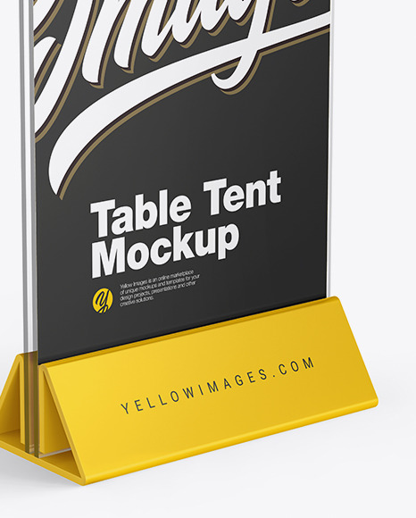 Download Glass Table Tent Mockup In Stationery Mockups On Yellow Images Object Mockups PSD Mockup Templates