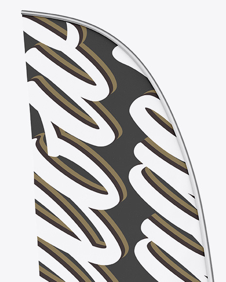 Glossy Convex Flag Mockup PSD #1