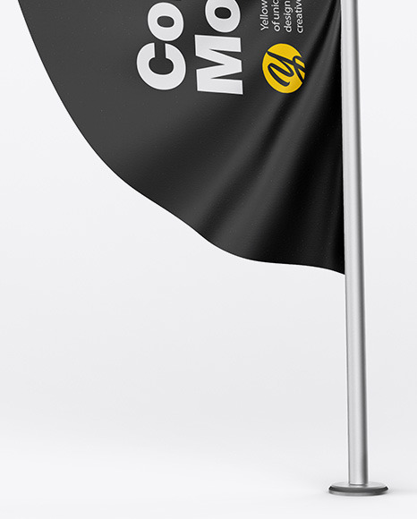 Glossy Convex Flag Mockup PSD #7