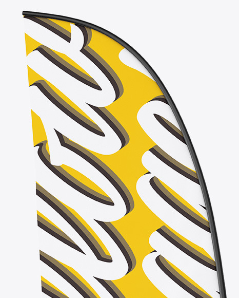 Glossy Convex Flag Mockup PSD #5